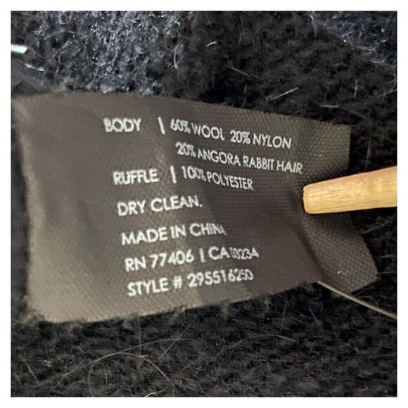 Club Monaco Black Ivory Wool Angora Blend Sweater Mixed Media Women's Size XS - Picture 7 of 9